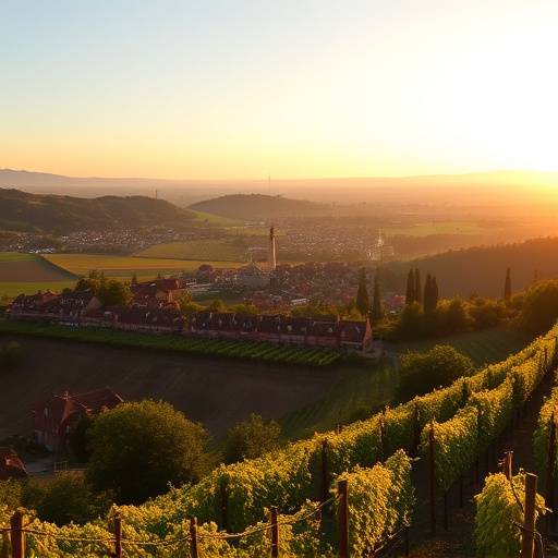 Photo de Location 4: Vue panoramique d'un village viticole bourguignon.